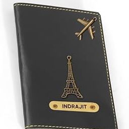 Customised Passport Cover Holder with Personalized Name Charm Leather Passport Cover Holder for Men Women (Black) - Customized Passport Holder for Gift-picture-7