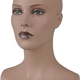 UJEAVETTE® Manikin Wig Display Stand Mannequin Head for Wig Making Hair Styling Glasses-image-31
