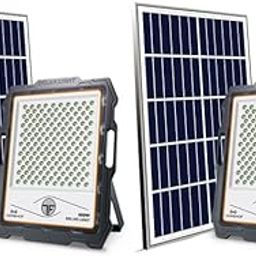 Homehop Solar Light Outdoor Waterproof 600 watt Flood Lamp 324 LED for Wall, Balcony, Garden, Pathway Automatic with Remote.(Aluminum Cool White Pack of 2)-image-71