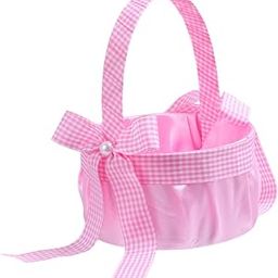 UJEAVETTE Wedding Basket with Bowknot Wedding Decoration for Ceremony Bride Engagement Pink-14