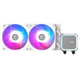 MSI MAG CORELIQUID A13 240 White AIO CPU Liquid Cooler - Full CPU Coverage, Improved Water Channel Design, Minimalism Meets Illumination, CycloBlade 7, Split-Flow Radiator, Rifle Bearing Fans-picture-15
