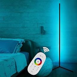 Jukkre RGB LED Corner Floor Lamp with Remote Control, Dimmable and Color Changing Lights for Living Room, Bedroom, Kitchen and More-picture-25