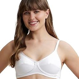 1242 Women's Wirefree Non Padded Super Combed Cotton Elastane Stretch Medium Coverage Cross Over Everyday Bra with Adjustable Straps_White_34C-image-96