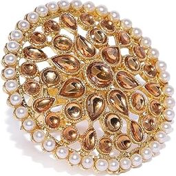 Gold Tone Circular Shape Traditional Adjustable Finger Ring For Women-ZPFK8826-image-34