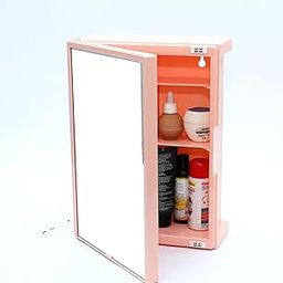 zahab Bathroom Mirror Cabinet with Magnetic Door Plastic Multipurpose, Wall-Mounted Storage Cabinet with Mirror-0