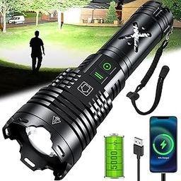 Gehavin Rechargeable Led Flashlights High Lumens,Super Bright Flashlight True 990000Lm,Powerful Tactical Up To 24H Long Battery Life |Zoomable|6 Light Modes|Ip67 Water Resistant For Home Camping-53