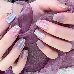 Buddy Jelly Trends Cat Eye Design 30pcs Stick-on Nails set, with Easy Glue Tab application, Nails are Reusable & Unbreakable (Y-300)-57