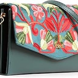 Embroidered Floral Design Compact and Minimalist Design Clutch with Sling Strap | For Gift | Stylis Clutch For Women | Traditional Bag For Women's-image-3