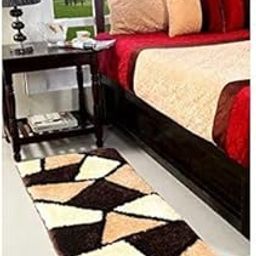 Money Home Decor MH furnishings Half Bed Runner Shaggy Bedside Runner (Multicolour, Polyester,Size - 22 x 55 INCHES)-image-78