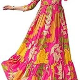 Women’s Long Gown | Anarkali Style | Flared Floor-Length Dress | Stitched for Women Design No BARLIN_Pink_S-image-99