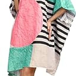 Muslin Cotton Short Kaftan with Digital Print and Hidden Adjustable Belt | Free Size [M-3XL] | Stylish Midi | Kaftan Dress for Women-image-98