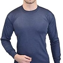 Men's Thermal Classic Fit Upper Top-Round-Neck Cotton Solid Sweaters for Men,Full Sleeves Winter Wear Suit for Infants 100% Warm Thermal (Blue)_OSJBI154_100-image-68