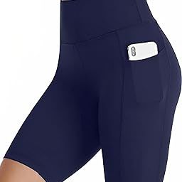 High-Waist Biker Cycling Shorts Workout Yoga Casual with Phone Pockets, Compression Athletic, Slim Fit-picture-13
