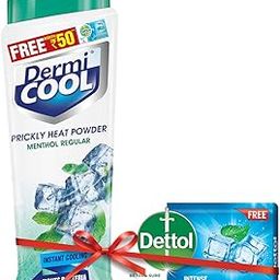 Dermi Cool Menthol Regular Prickly Heat Powder - Pack Of 150G | Dettol Cool Soap 125G Free | Cooling Relief From Prickly Heat, Burning & Itching Of Skin-image-6
