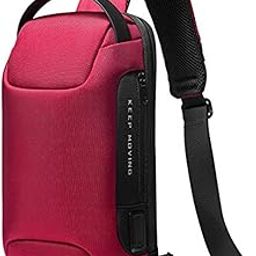 BANGE Multifunctional Waterproof Anti-Thief Sling Bag with USB Charging (Red)-image-23