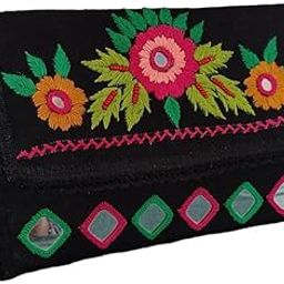 Handicrafts Women Pocket Purse - Stylish Cotton Clutch with Original Mirror Beads & Intricate Thread Work | Traditional Ethnic Design | Perfect for Parties & Festive Occasions-image-60