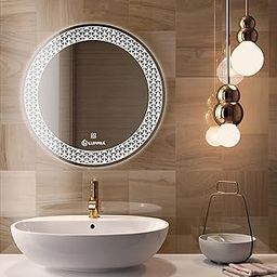 LUPPRA Round Wall Mounting Mirror with Light | Bathroom,Venity and Smart Mirror Size 24X24 inch | LED Mirror 3 Tone (Cool, Natural, Warm).-image-90