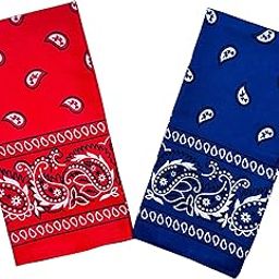 Blue & Red Men & Women Printed Bandana (Pack of 2)-37