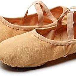 Canvas Ballet Slipper Split-Sole Shoes Fitness Gymnastics Flats Tan_38 Stretch Canvas + Cow Velvet Clothing, Shoes & Accessories | Dancewear | Dance Shoes | Ballet-image-57