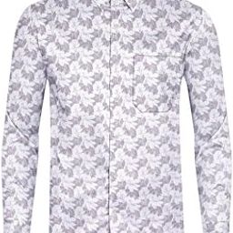 Mobster Purple and Bright White Floral Prints Giza Cotton Shirt-image-55