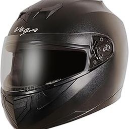 Vega Edge ISI Certified Full Face Gloss Finish Helmet for Men and Women with Clear Visor(Black, Size:L)-picture-2