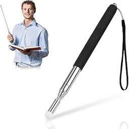 Telescopic Teachers Pointer,Teaching Pointer with Hand Lanyard,PPT Presentation Pointer,Handheld Presenter Classroom Whiteboard Pointer Multipurpose Office/Home (Black)-23