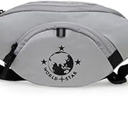 PU Polyester Fabric Waist Pack Travel Handy Hiking Zip Pouch Document Money Phone Belt Sport Bag for Men and Women and Adult | Grey | Light Grey Waist Bag-image-78