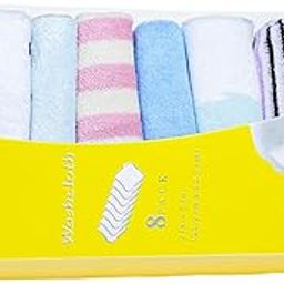 THE LITTLE LOOKERS 100% Hosiery Cotton Reusable Extra Soft Face Towels Washcloth for New Born Babies Print May Vary (Multicolor, Pack of 8)-image-34