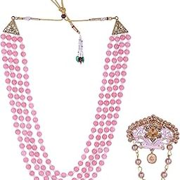 pearl beads Dulha groom sherwani Necklace/Moti Mala for Men for wedding | Exquisite Groom Mala and Brooch Set | Perfect for Grooms…-image-13