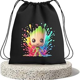 Colorful Cartoon Printed Drawstring Bag for Kids – 13x17 Inch | 100% Cotton | Eco-Friendly, Breathable, Double-Stitched | Gym Bag for Boys & Girls-image-97