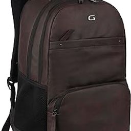 Gear Vintage2 28L Medium Faux Leather Water Resistant Anti Theft Laptop Backpack/Office Backpack for Men/Women - Brown-28