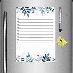 WINDUP Magnetic Dry Erase Board for Fridge, 23x32 cm, Bendable Whiteboard with Pen and Eraser, Floral Design-84