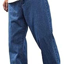 Men’s Relaxed Fit Non-Stretch Blue Denim Jeans | Classic Straight Leg | Everyday Jeans-image-12