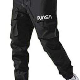 New Men's Lycra Midrise Elastic Waist Trackpant (NASA_Black_21_M)-image-27