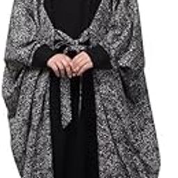 Free Size Dual Fabric Kaftan With Attached Belt - Made with Printed Crepe And Nida Matte Fabric for Women and Girls-5