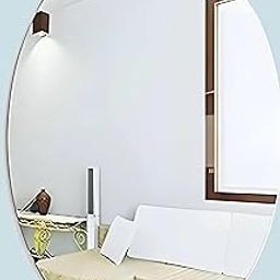 Oval Shape Adhesive Mirror Sticker for Wall on Tiles Bedroom Living Room Basin Mirror Bathroom Wall Mirror Both Side Sticker Acrylic Wall Mirror for Wall Full Length-image-59