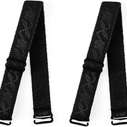 Woman Lady Black Adjustable Visible Elastic Shoulder Bra Straps 2 Pcs-image-15