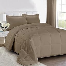 linenaffairs Comforter Blanket, 150 GSM Winter Heavy Quilt, Rajai Single Bed Super Soft Heavy Single Bed Blanket for Winter Quilt, Duvet for All Season, Taupe Solid-image-78