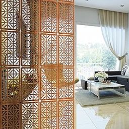 Planet Decor Attractive Hanging DIY Room Divider Decorative Wall Screen Partition for Decorating Living Room Bedroom Kitchen Office Restaurant Bar Hotel and Home Panel Set of 12 (Brown)-5