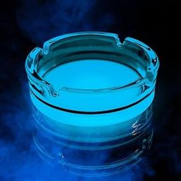 Mi Glow Store | Glow in the Dark Ashtray for Night Party | Glass Round (Blue)-image-90