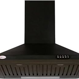 Bright Flame Wall Mounted Kitchen Chimney – Black Finish, Baffle Filter, Push Button Control-picture-15