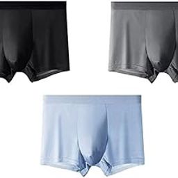 Men's Lycra Ultra-Soft Ice Silk Stretch Solid Briefs Boxer Short Underwear Ideal for Working Out, Running, Skiing and Other Outdoor Activities (Pack of 3, Multicolor)-picture-25