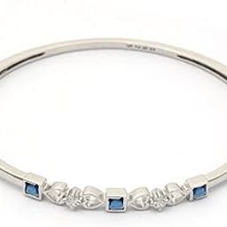 925 Sterling Silver Stylish Heart Kada Bracelet | Pure Rhodium Plated Cubic Zirconia Anti Tarnish Hypoallergenic Kada for Women |Valentine Gift for Women | Certificate of Authenticity-7