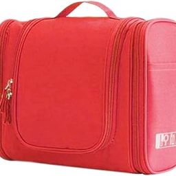Hanging Toiletry Kit Bag for Women|Men Travel Organizer Waterproof Shower Wash Bag Cosmetic Organizer Makeup Bag with Mesh Household | Grooming Kit Storage Bag (Colour-Red)-image-51