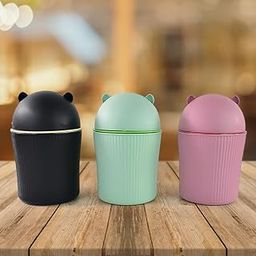 KRIVYA ECOMMERCE STORE Tabletop Mini Dustbin - Compact & Stylish Desk Dustbin for Kitchen, Office, Car, Bathroom, Table Use - Small Waste Bin with Lid - Plastic Trash Can - (Pack of - 1)-image-56