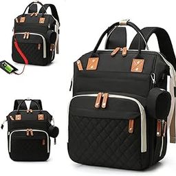 Diaper Bag Backpack, Large Baby Bag for Girls and Boys, Multi-functional Waterproof Travel Backpack Diaper Pouch with Pacifier Case, Stroller Straps, Tissue Bag, and Built-in USB Charging Port-image-34