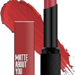 PREMIUM Matte About You Lipstick | Long Lasting & Highly Pigmented Lipstick | Glides Smoothly | Matte Finish | One Stroke Application | Cruelty-Free & Vegan - 3g (Scarlet Red - Shade 08) SH-7711-6