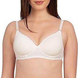 Women's Cotton Polyester Wire Free t Shirt Bra (K-611-OFFW-34B_Off-White-image-1