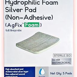 AGFIX FOAM, Agfix Foam Silver Wound Dressing 10x10CM, PACK OF 5-image-18