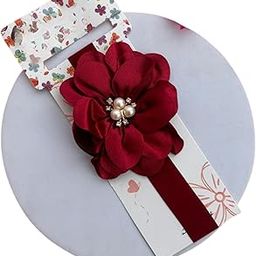 SC SWASTIK CREATION Super Soft Black Flower Baby Girl Headband Elegant Infant Hair Accessory with Pearl 1 pc-image-87
